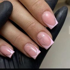 Extra Short Acrylic Nails, Pink French Tips, Pink Tip Nails, Fancy Nails Designs, Simple Gel Nails, Pink French, Simple Acrylic Nails, Work Nails, Short Square Acrylic Nails