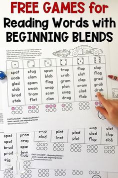 Free games to build fluency with beginning blends Beginning Blends, Blends Activities, Phonics Blends, Consonant Blends, Beginning Readers, Simple Plan, Phonics Games