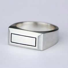 Rectangle signet ring matt finish Available Sizes from 6 to 12,5 US size Smaller and big size available upon request ( custom ) This rectangle signet Ring is 22 x 10mm on top Bottom shank is 6mm 2mm thickness signet ring men, ring man, signet, signet ring rectangle, rectangle ring, black ring, rings for man, signet ring sterling silver, geometric signet ring men ring ring man signet ring rectangle ring black ring rings for man sterling silver ring men rectangle geometric man CUSTOM - DUTY TAXES Square Minimalist Signet Ring For Formal Occasions, Minimalist Square Signet Ring For Formal Occasions, Modern Silver Rectangular Signet Ring, Modern Square Cut Signet Ring As Gift, Minimalist Square Signet Ring Gift, Minimalist Rectangular Engraved Ring For Everyday, Everyday Engraved Rectangular Ring, Everyday Minimalist Engraved Rectangular Ring, Minimalist Rectangular Engraved Ring For Formal Occasions