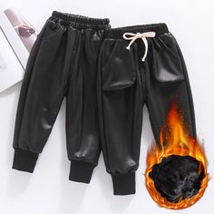 Children Casual Leather Pants Girls Winter Thick Boys Warm Pants Kids Long Trousers Baby Girls PU Thick Pants, Warm Pants, Long Trousers, Baby Outfits Newborn, Fashion Costume, Kids Pants, Matching Family Outfits, Model Photography, Sport Pants