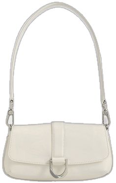 Charles Keith, East West, White Bag, Elegant Style, Silver Tone, Buckle, Shoulder Bag, Collage, Leather