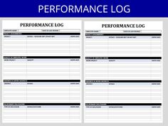 the performance log is shown in this document, and it shows how to use it