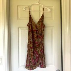 Urban Outfitters New With Tags Brown, Purple, Orange Wrap Dress!! So Cute, Never Worn. Orange Wrap Dress, Spring Brown Mini Dress From Urban Outfitters, Urban Outfitters V-neck Mini Dress For Vacation, Brown Wrap Dress, Brown V-neck Patchwork Dresses, Brown Floral Print V-neck Dress, Dresses Brown, Urban Outfitters Floral Print V-neck Dress, Urban Outfitters Dress