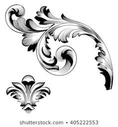 an ornate design with black and white colors