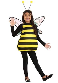 Buzzin' Bumble Bee Kid's Costume Bumble Bee Costume, Bug Costume, Bee Costume, Small Bees, Animal Costumes, Bee Inspired, Spring Celebration, Plastic Headband, Tunic Style