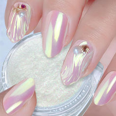 chrome nail powder amazon uk Unicorn Nail Powder, Mermaid Chrome, Pink Flower Nails, Mermaid Nail Art, Firework Nails, Trendy Nail Polish, Yellow Nails Design, Nagellack Trends