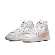 Nike Wmns Blazer Mid '77 Jumbo 'White Atmosphere' DQ1471-101 Nike Blazer Jumbo, Blazer Jumbo, Nike Blazer Mid 77 Jumbo, Nike Blazer 77, Blazer 77, Pink High Tops, Trendy Shoes Sneakers, Nike Blazer Mid 77, Nike Blazers Mid