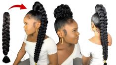 How To Do Butterfly Ponytail Braid, How To Braid A Ponytail, Styling Gel Hairstyles For Black Hair Ponytail, How To Style Ponytail Extension, Cornrows With Ponytail Extensions, How To Do Ponytail With Extensions, How To Make A Ponytail With Extensions, Gel Hair Styles With Extensions, How To Make Ponytail Extension