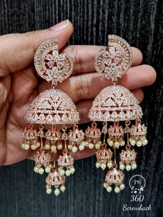 Luxury Traditional Jhumkas With Elegant Design, Luxury Elegant Jhumkas For Festivals, Luxury Jhumkas With Intricate Design, Stylish Earrings Unique, Elegant Jhumkas With Intricate Design, Luxury Festive Jhumkas For Women, Jumkis Indian Jewelry, Jhumka Earrings Collection, Bridal Jewelry Pakistani