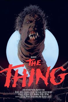 the thing movie poster with an evil monster