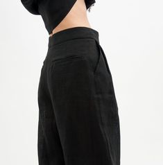 Inspire them all in the Black wide leg linen pants women. These tall Black wide leg linen pants women feature a high waisted construction with zipper closure, two side front pockets and a two backside pockets. Perfect for work and daily life. High rise with a Black wide leg linen pants women, you'll be at your highest comfort level without compromising style. Wear these high waisted pants women with a flowy crop, a casual top or our Linen blouse - https://www.etsy.com/listing/772582910. These hi Versatile High Waist Linen Bottoms, High Waist Linen Pants With Relaxed Fit, High Waist Linen Wide Leg Pants With Pockets, Fitted Linen Wide Leg Bottoms, Black Linen Wide Leg Bottoms, Black Linen Wide Leg Pants For Summer, Fitted Linen Ankle-length Wide Leg Pants, Fitted Linen Wide Leg Summer Pants, Fitted Ankle-length Linen Wide Leg Pants