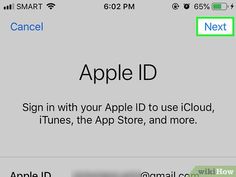 the apple id screen on an iphone