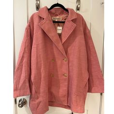 Brand New Free People Jacket, Size L. Retails For $168. Open To Negotiations Chic Red Oversized Outerwear, Oversized Red Outerwear For Spring, Red Oversized Long Coat Outerwear, Red Oversized Outerwear For Spring, Free People Jacket, Red Brown, Free People, Jackets & Coats, Jackets For Women