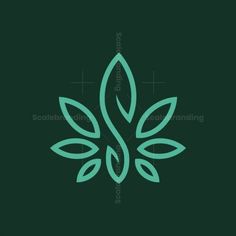 a green leaf logo on a black background