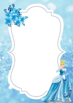 a princess with blue flowers in her hair is standing next to an empty sign that says,