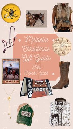 Melbelle Christmas Gift Guide For Horse Girls Western Gift Basket Ideas, Western Christmas Gifts, Gifts For Cowboys, Horse Gift Ideas, Horse Lover Gifts, Future Christmas, Bryer Horses, Cowgirl Gifts, Western Gifts