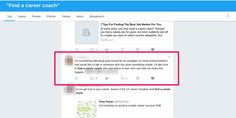 a screenshot of an email with the words find a career coach on it and then clicks