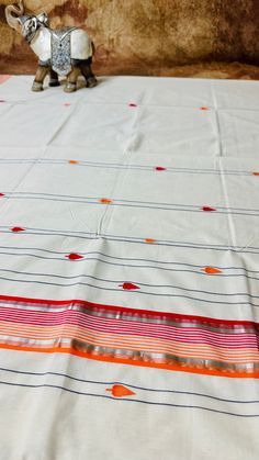 Pure Handloom set saree Festival Handloom Saree Sets, White Handloom Saree Set, Unstitched White Saree With Woven Motifs, Bollywood Cotton Handloom Sets, Festival Semi-stitched Cotton Saree, Kids Wear Boys, Set Saree, Traditional Sarees, Kids Wear