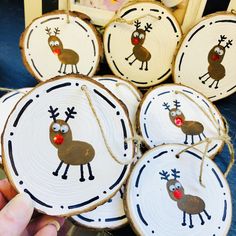 handmade christmas ornaments with reindeers on them