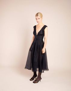 Monic Silk Organza Dress&nbsp| NOT JUST A LABEL Organza Midi Dress, Silk Organza Dress, Flared Midi Skirt, Midi Flare Skirt, Organza Dress, Silk Organza, French Lace, High Point, Black Midi Dress