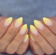 Ombre Yellow Acrylic Nails, Ombré Yellow Nails, Yellow Ombre Nails, Coffin Ombre, How To Do Ombre, Yellow Nail Art, Yellow Nails Design, Yellow Nail, Nails Yellow