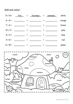 the worksheet for adding and subming numbers to an image with pictures on it