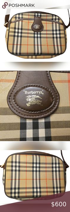 Burberry Haymarket Check Canvas Shoulder Bag w/ COA Brand Name Clothing, Canvas Shoulder Bag, Shoulder Bag