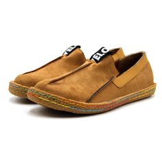 Material: Cow Suede, Rubber • Type: Loafers, Print, Slip-On, Flats • Toe Shape: Round Toe • Material: Fabric, Cow Suede Casual Loafers, Summer Casual, Summer Women, Cow, Loafers, Slip On, Yellow, Fabric