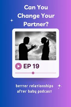 the text can you change your partner? on a purple and blue background with an image of