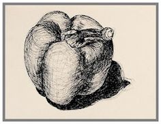 a black and white drawing of an apple