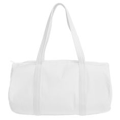 Here it is A canvas, barrel body Darling Duffel. It has a huge imprint area and over twenty zipper color options and it's just really great. Custom Darling Duffel Bag in White | Cotton | Bags | Sublimated Duffel Bags White Canvas Bags With Zipper Closure, White Duffle Bag With Zipper For Daily Use, White Travel Bag With Zipper Closure For Daily Use, White Duffle Bag With Zipper For Everyday Use, White Duffle Bag With Zipper Closure For Everyday Use, White Cotton Shoulder Bag With Zipper Closure, White Cotton Bag With Zipper Closure, White Weekender Bag With Zipper For Daily Use, White Canvas Duffle Bag For Daily Use