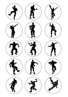 the silhouettes of different people are shown in black and white