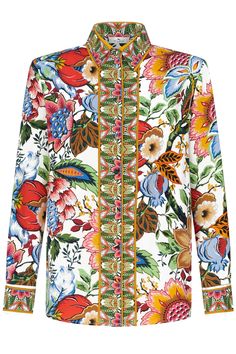 ETRO-Floral Long Sleeve Button Down Blouse- Poncho Jacket, Campaign Fashion, Suit Shirts, Elegant Shirt, Button Down Blouse, Knitwear Cardigan, Cut Shirts, Newborn Outfits, Fall Outfits Women