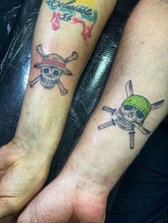 Tattoo one piece One Piece Friendship Tattoo, Small Matching Anime Tattoos, Anime Duo Tattoos, One Piece Couple Tattoos, One Piece Matching Tattoo Ideas, Matching Tattoos For Best Friends Anime, One Piece Zoro Tattoo Ideas, One Piece Matching Tattoos, Matching One Piece Tattoos