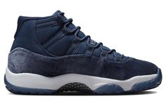 The Air Jordan 11 Retro 'Midnight Navy Velvet' is a stylish and perfect sneaker for women. Inspired by the classic Jordan 11 silhouette, this sneaker features a blue velvet upper with a rubber sole for superior comfort and durability. Perfect for any activity, this sneaker is sure to make a statement. The unique colorway of blue is sure to stand out and make you look and feel your best. With its classic design and modern twist, this sneaker is sure to be a hit. (SNKR/AJ11/Women's/Basketball) Backless Sneakers, Jordan 11 Cherry, Retro Basketball Shoes, Holiday 2022, Perfect Sneakers, Womens Basketball Shoes, Nike Air Jordan 11, Sneaker Lovers, Womens Air Jordans