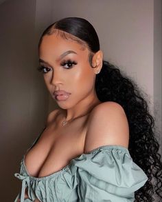 Slicked Back Ponytail, Sleek Ponytail Hairstyles, Weave Ponytail, Black Ponytail Hairstyles, Hair Ponytail Styles, Sleek Ponytail, Ponytail Styles, Baddie Hairstyles, Black Girls Hairstyles