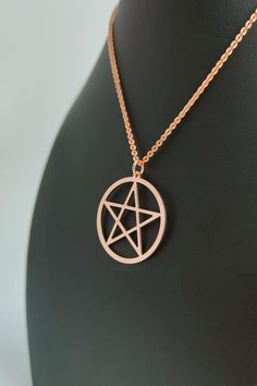 Pentacle necklace, Wicca necklace. Magic pendant, gothic necklace, wicca jewelry, wicca pentacle. Pentagram necklace, wiccan jewelry. In Taoism the 5 points of the star represent the five elements of the East: wood, earth, water, fire and metal. The pentacle is the best-known symbol of the neopagan religion called Wicca. In the Christian religion it was a popular symbol at the beginning of Christianity. It was used in jewelry, paintings, architecture. It was considered a symbol that protected a Gothic Round Pendant Necklace For Halloween, Gothic Star-shaped Metal Necklace, Witchy Metal Necklaces For Gift, Gothic Metal Necklace With Round Pendant, Mystical Nickel Free Round Pendant Necklace, Mystical Nickel-free Necklace With Round Pendant, Mystical Nickel-free Round Pendant Necklace, Spiritual Halloween Pendant Necklace, Spiritual Pendant Necklace For Halloween