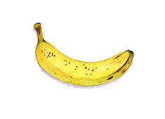 a yellow banana with brown spots on it's skin is shown in this drawing