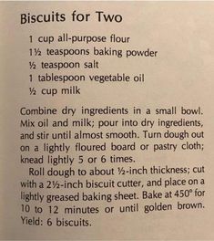 a recipe for baking bread with instructions on it