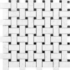 a white and black mosaic tile pattern