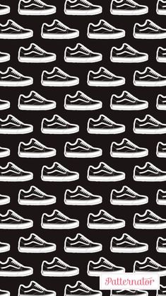 a black and white pattern with shoes on it