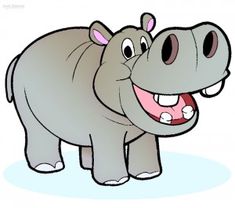 a cartoon hippopotamus with its mouth open