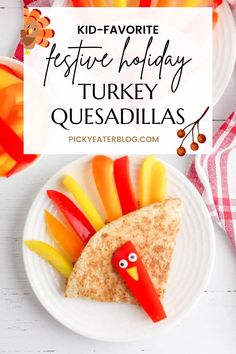 Kid-Favorite Festive Holiday Turkey Quesadillas are a fun and tasty way to celebrate the season! Shaped like turkeys, these quesadillas are packed with delicious melted cheese and topped with bell peppers in a turkey design, making them a perfect kid-friendly meal or snack. Not only are they adorable and festive, but they’re also quick and easy to make, bringing a little easy holiday cheer to the table! Easy Vegetarian Thanksgiving Recipes, Kid Friendly Thanksgiving, Thanksgiving Food Crafts, Thanksgiving Lunch, Cheese Quesadillas, Vegetarian Thanksgiving Recipes, Thanksgiving Snacks, Wheat Tortillas