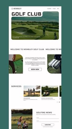 the website design for golf club