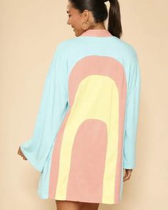 Retro arch terry cloth novelty robe - S Arch Pattern, Terry Cloth Robe, Terry Robe, Vintage Aesthetics, Arch Design, Hippie Girl, Pink Cotton Candy, Retro Rainbow, Raw Hem Jeans