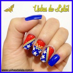 Wonder Woman Birthday Party, Patriotic Nails, Woman Birthday, Super Hero Party, Woman Birthday Party, Seasonal Nails