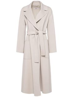 Paolore belted wool long coat - 'S Max Mara - Women  | Luisaviaroma Formal Beige Belted Wool Coat, Formal Belted Beige Wool Coat, Elegant Belted Wool Coat For Spring, Elegant Spring Wool Coat With Belt, Elegant Beige Outerwear With Self Belt, Chic Belted Beige Wool Coat, Belted Long Formal Outerwear, Belted Long Outerwear For Formal Occasions, Long Belted Outerwear For Formal Occasions