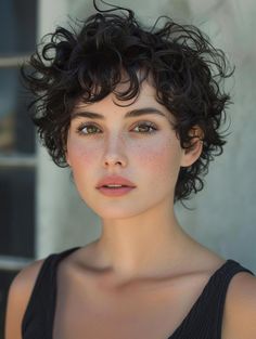 Best Short Curly Haircuts for Cute, Edgy, and Natural Styles Romona Flowers Haircut, Short Curly Hair Girl, Androgynous Curly Hair, Round Face Curly Hair, Haircut For Round Faces, Curly Styles, Pixie Haircut For Round Faces, Cool Hairstyles For Girls