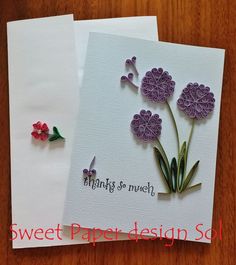 two handmade cards with flowers on them