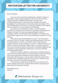 a letter that is written in blue and white with the words motivation letters for university